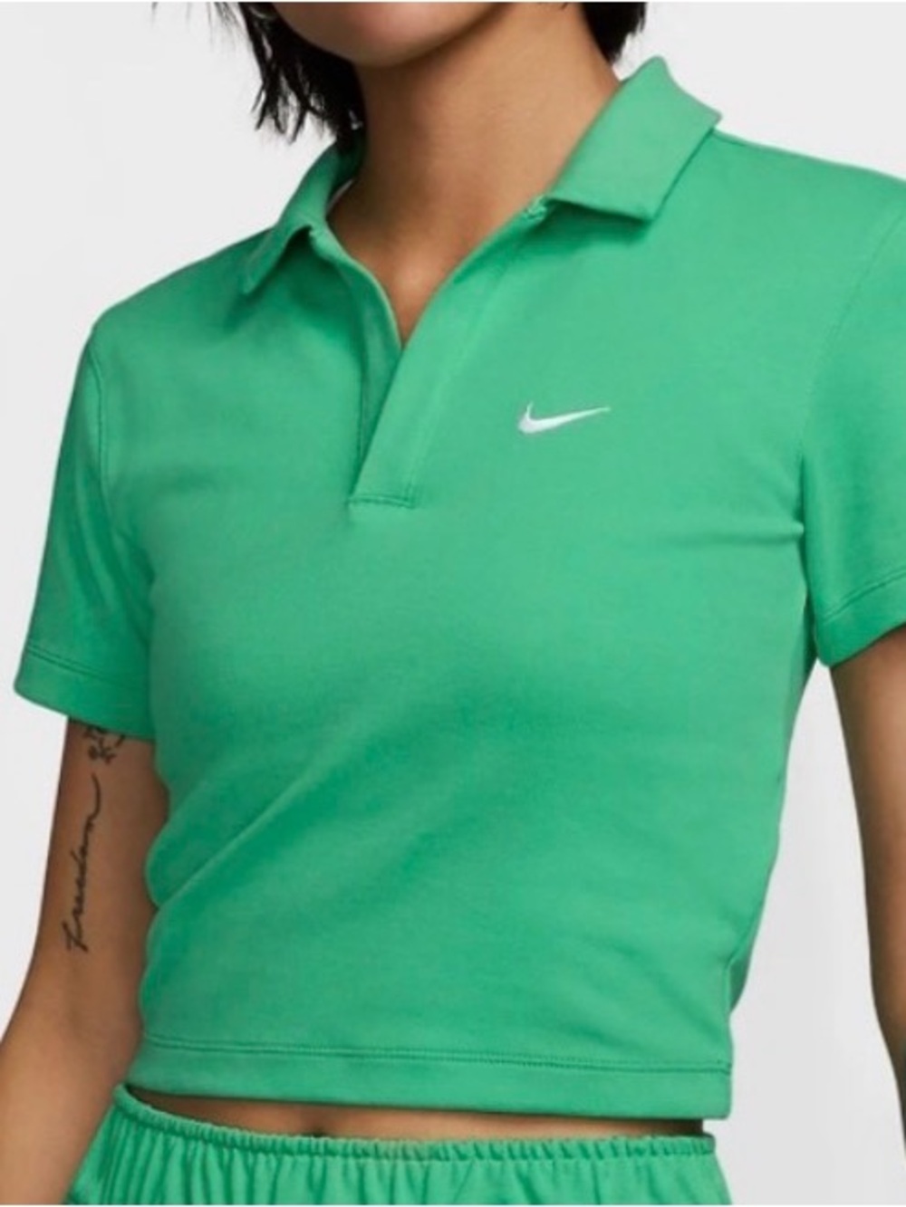 Nike Green Cropped Polo NWOT